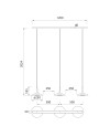 ORION * LÁMPARA LINEAL NEGRO/CUERO 3L LED  24W 3000K
